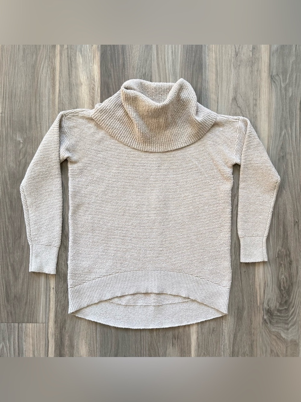 LOFT Tan Cowl-Neck Tunic Sweater Size S